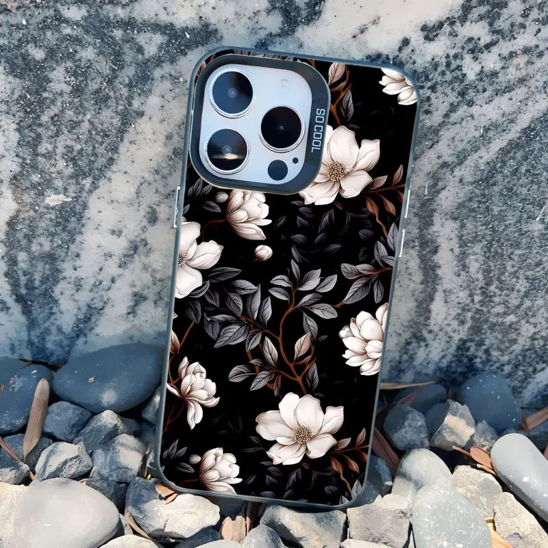 Luxuriöse Retro-Blumen-Laser-Handyhülle für iPhone 11 12 13 Mini Pro Max 17 16 14 15 Pro Max Plus Stoßfeste Schutzhülle – Detail 6