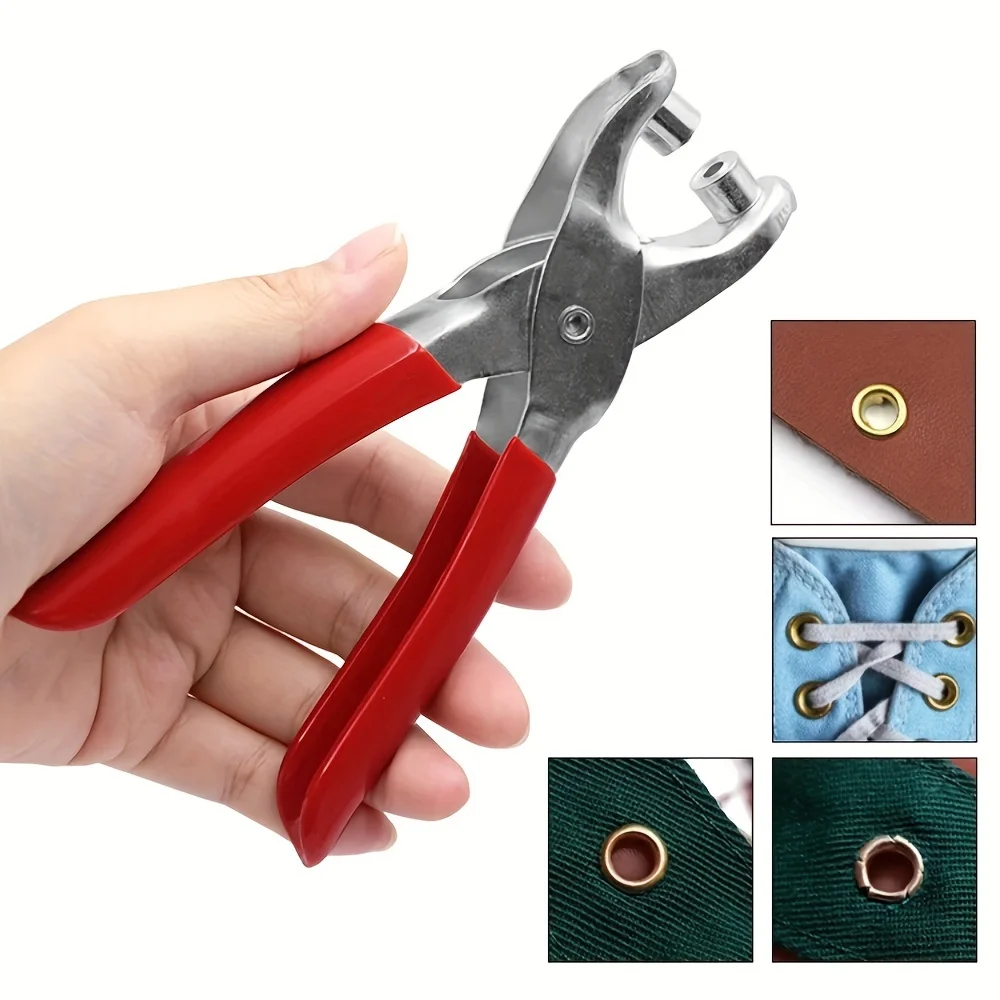 Chrome Plated Leather Crimping Pliers Set 40Mm Crimping Holes Hand Tool for Leather Crafts