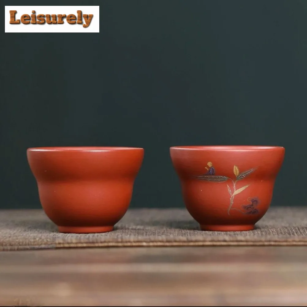 60ml Yixing Zisha Gourd Teacup Boutique Tea Bowl Cute Cup Tea-tasting Meditation Cup Chazhan Master Cups Cha Supplies Craft Gift