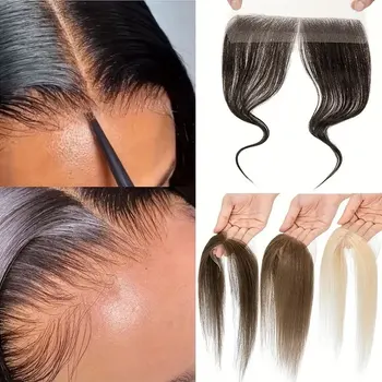Chiusura dell'attaccatura anteriore in pizzo legato a mano Toppe per capelli umani veri Topper per donne diritte Pre pizzicate Linea di capelli naturali Posticci