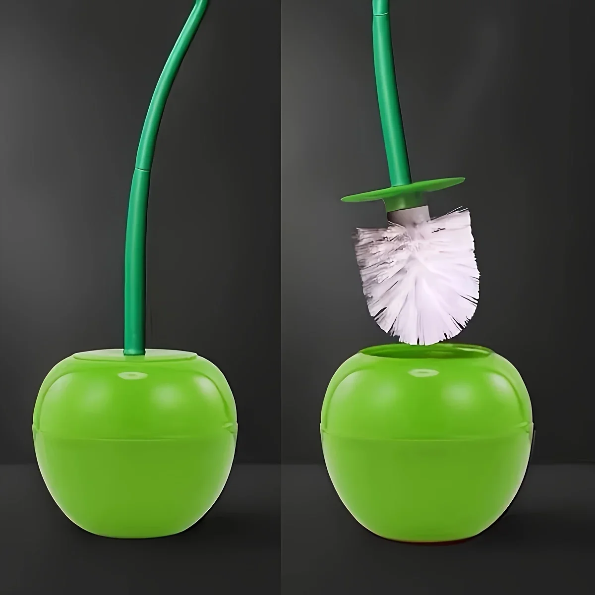 Cherry Bathroom Toilet Brush Holder Set Long Handle