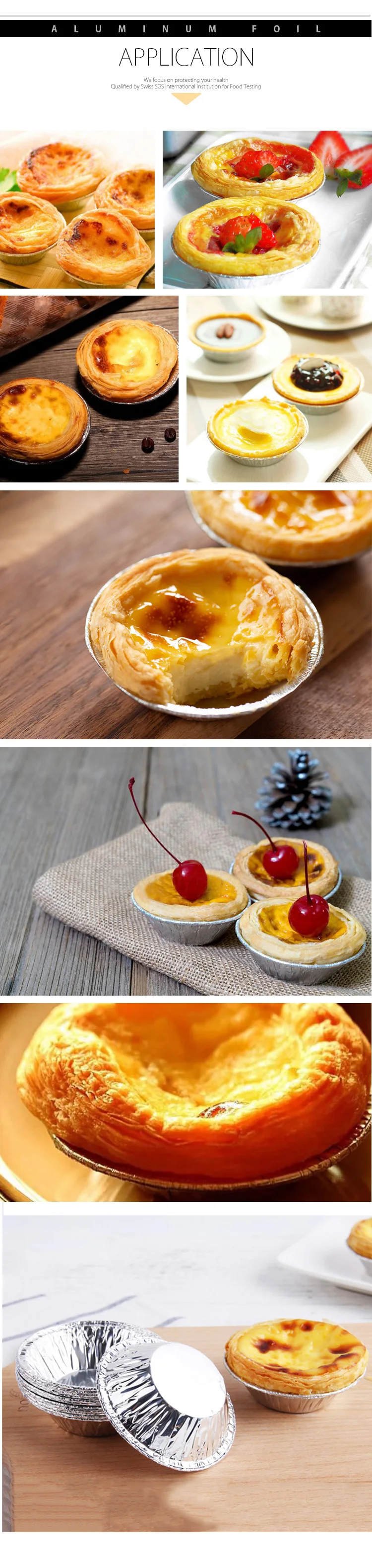 100pcs Disposable Aluminum Foil Egg Tart Cups Muffin Egg Tart Making Mold Foil Portuguese Egg Tart Base Kitchen Baking Cups Tool