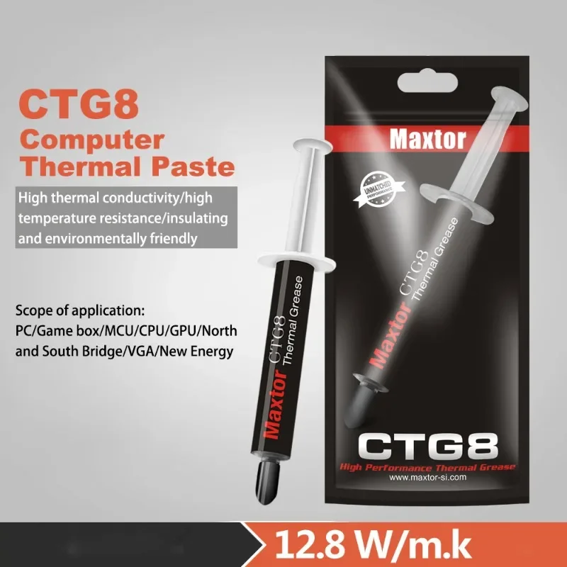 Description Picture 3 of itemCTG8 Thermal Paste Processor CTG-8 1-20g 12.8W/M-k For CPU GPU Printer HeatSink Cooling Cooler Thermal Grease Compound Silicone