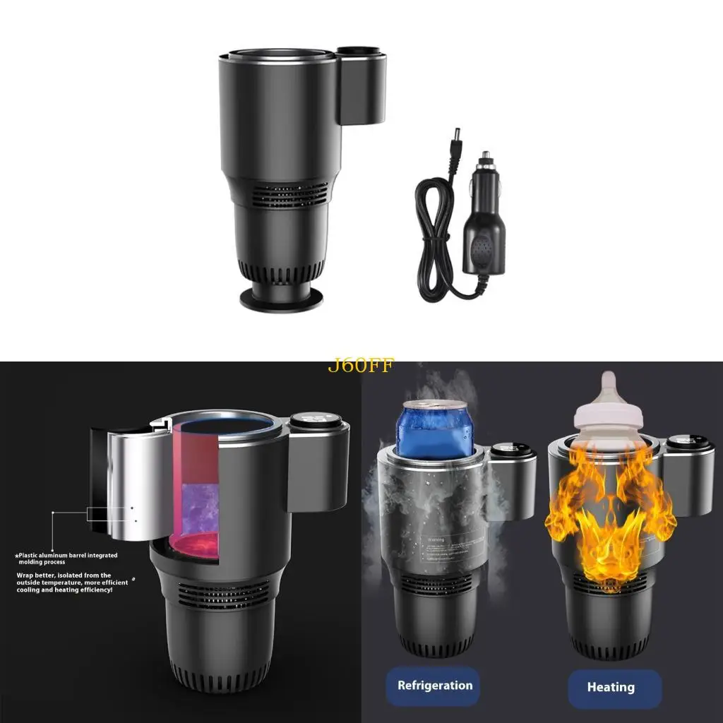 J60F 차량 가열 냉각 컵 홀더  병 자동차 컵 따뜻한 12V 36W 자동차 냉각..