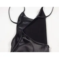 Daniela Faux Leather Backless Mini Dress 6