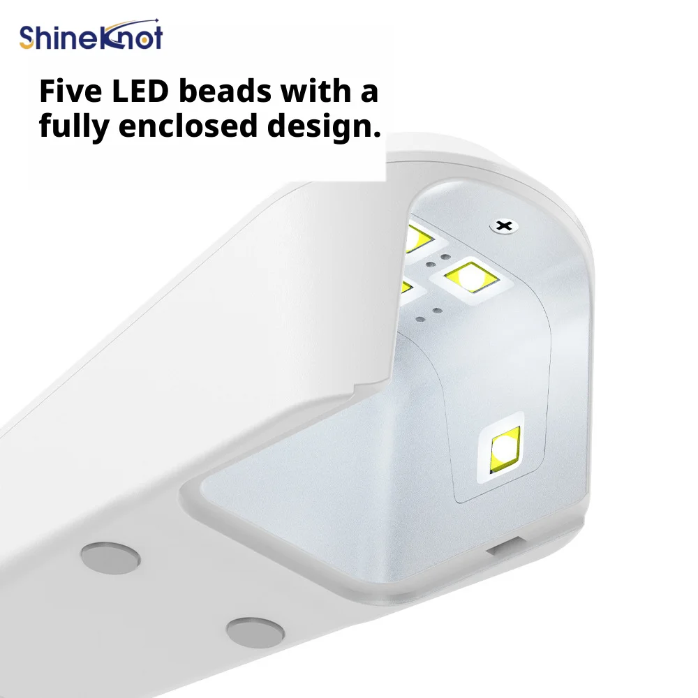 SHINEKNOT 속건성 네일 램프 UV/LED 듀얼 광원 젤 경화 램프 Type-C 충전식 휴대용 스마트 타이머 365+405NM