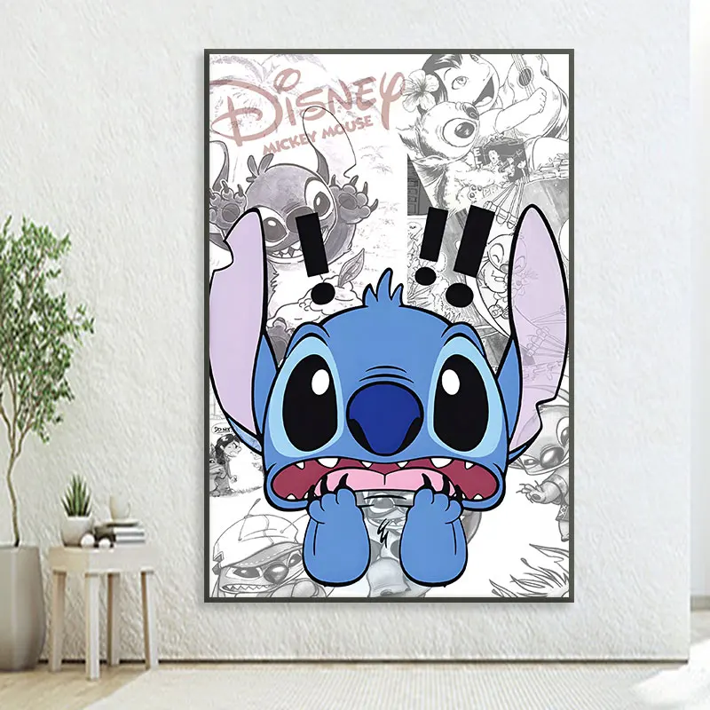 Lilo & Stitch Decoração Moderna Disney Cartaz De Parede Dos Desenhos  Animados Ponto Pintura Da Lona Decoração Do Quarto Imprimir Presente Claro  Arte Colecionável - AliExpress