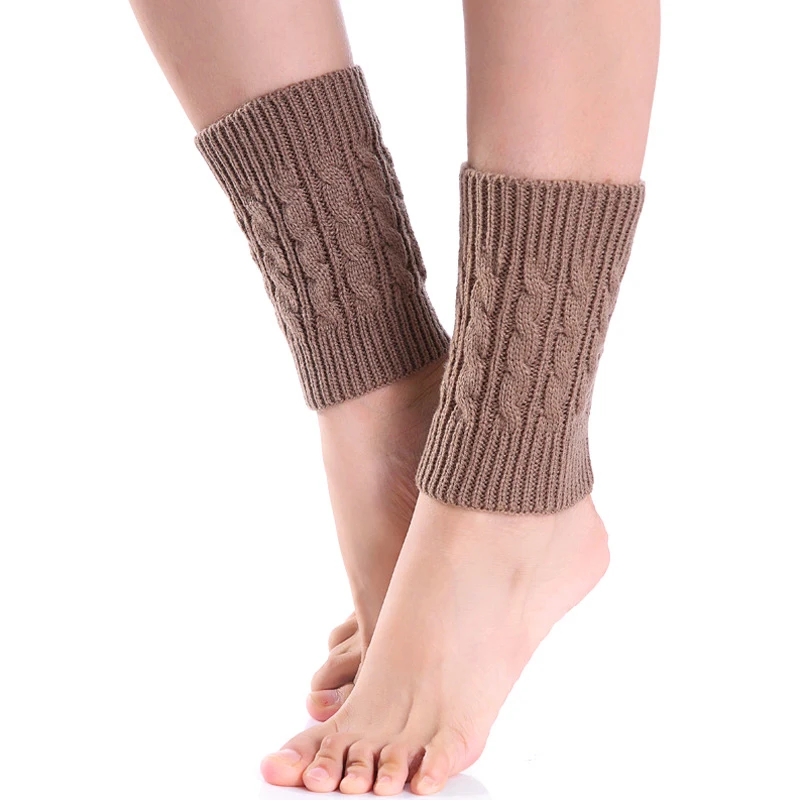 Women Warm Knee Sleeve Solid Winter Coldproof Warm Knees Wool Knitted High Kneecap Knee Protectors Leg Warmers