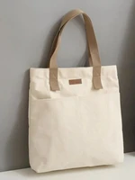 Sac fourre-tout en toile pour femmes, grande capacité, fermeture à glissière, sac à main à bandoulière pour le travail, les courses, l'usage quotidien 4