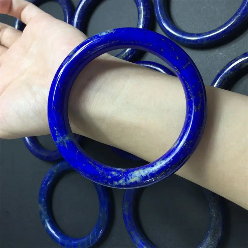 UMQ 여성용 올드 마인 라운드 바 팔찌, 골드 스프링클링 화이트, 염색되지 않은 청금석 라줄리, 순수 천연 핸드 쥬얼리