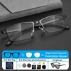 New Titanium Men Square Frame Hyperopic Photochromic Anti Blue Ray Women Sunglasses Presbyopic Astigmatism Prescription Glasses
