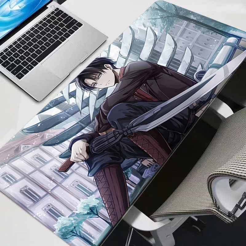 Large Mouse Pads Attack on Titan Levi Gaming MousePad Deskpad with Stitched Edges and NonSlip Rubber Base Extended XXL Mouse Pad 4