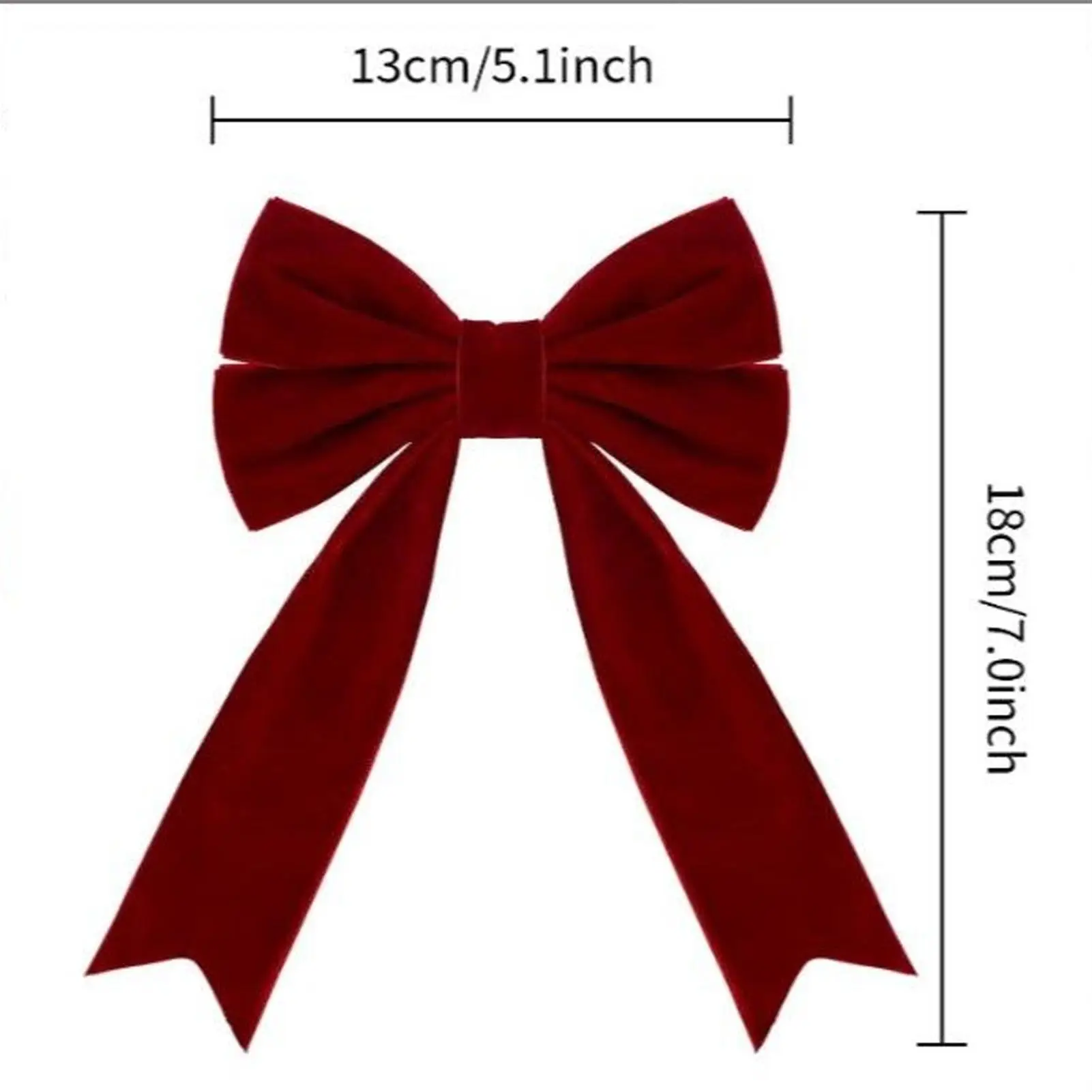 Red Bow Tie Festive Cute 12 Pieces Ornament Wreath Garland Tree Decor For Festival Home Gathering Party Window Party Holiday