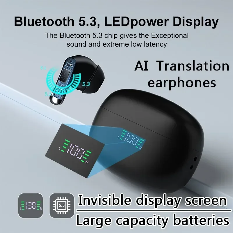 Offline Language Translation Earphones Support 144 Languages and Accents Translation Bidirectional Earphone