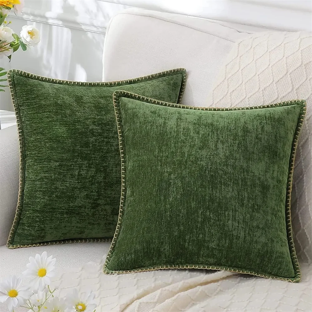 

Homaxy Chenille Cushion Cover 50x50cm Velvet Decorative Throw Pillow Cover Soft Luxury Pillowcase For Sofa Liv Room Decor 40x40