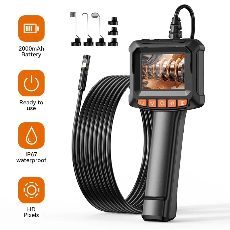 2.4 Inch Handheld Industrial Endoscope Camera Single & Dual Lens Sewer Car Inspection Camera IP67 Waterproof HD 1080p For Pipe inspection camera mini endoscope camera