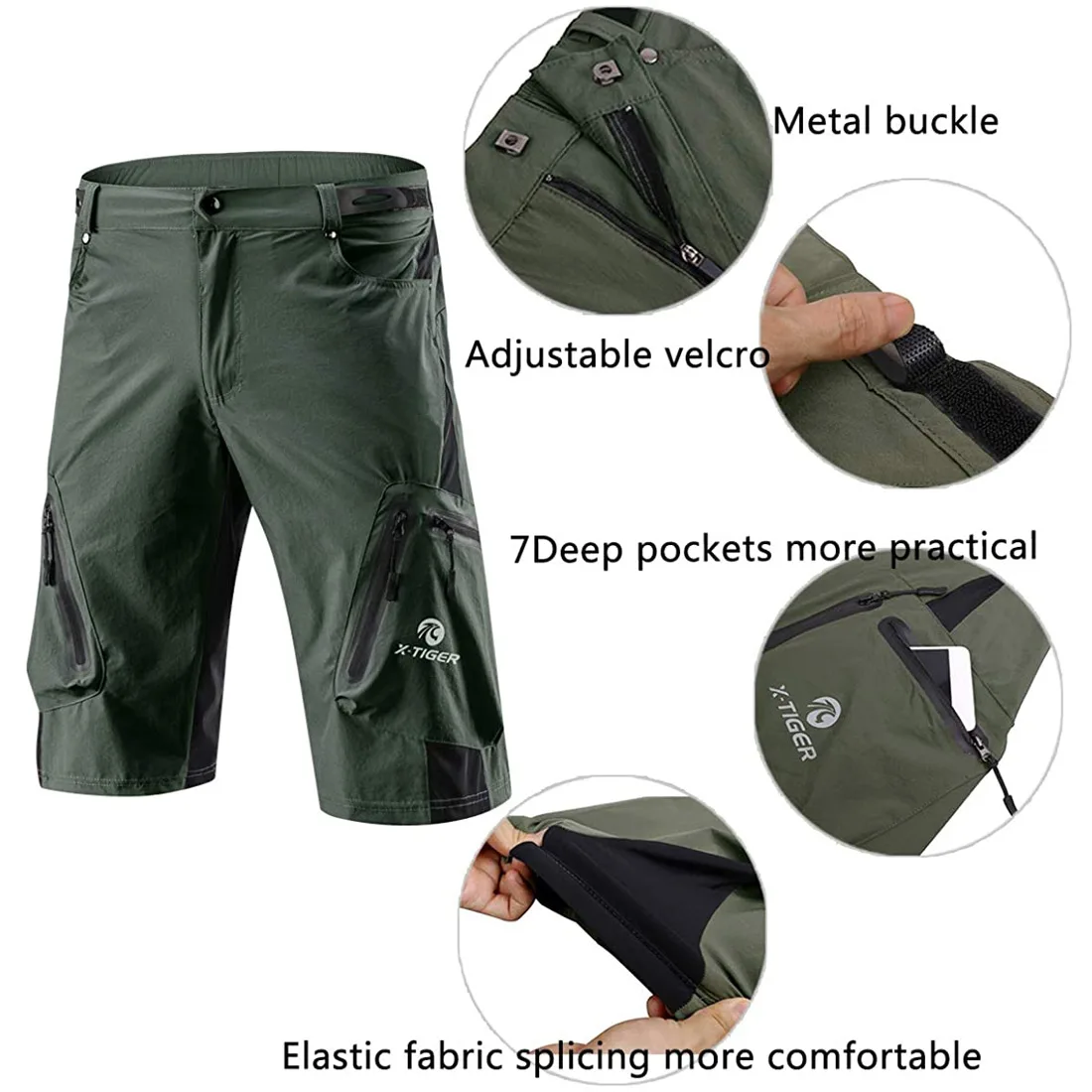 Cycling Underwear Cycling Shorts Cycling Bib Shorts Cycling Pants Men 5D Gel Pad Mountain Bike Downhill Loose Outdoor MTB Bicycle