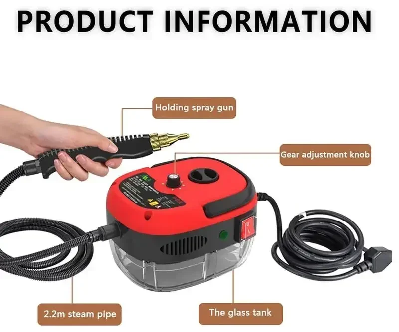 AS YouzamAUTO 2500W Steam Cleaner,Handheld High-Temperature Pressurized,Natural steam cleaning,Portable Steamer for Car 4