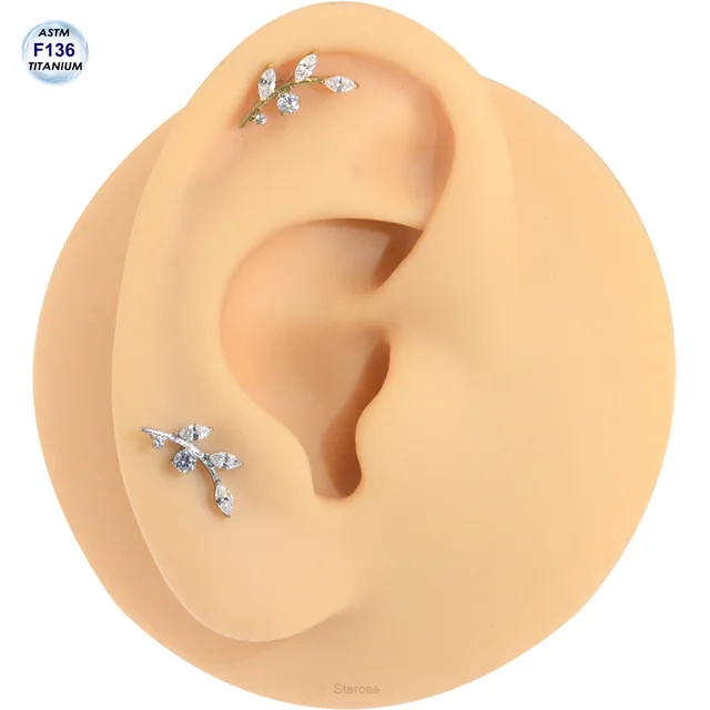 Orecchino In Titanio Per Helix E Labret - Barra 16G Con Filettatura Interna - Foto 6