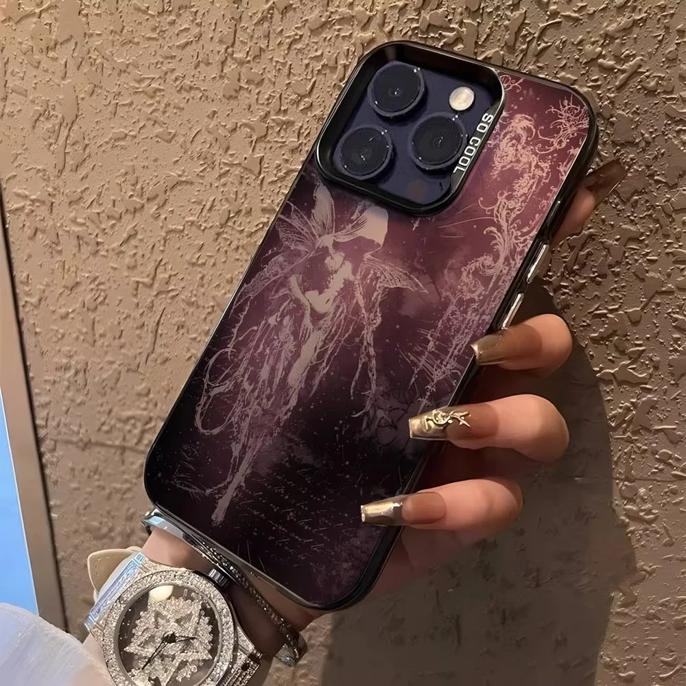 Cybersigilism Gothic Coquette Acrylic Silicone Hard Cover Frosted Case for iPhone 17 Air 16 E 15 14 Plus 13 12 Mini 11 Pro Max 5