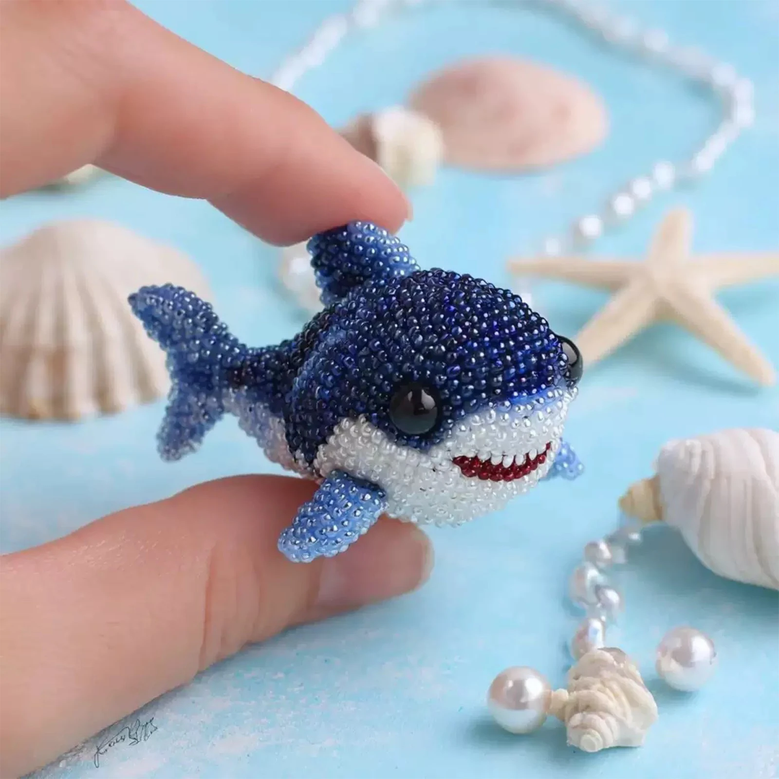 Sea Creature Beaded Embroidery Kits DIY Animals Three-Dimensional Beadwork Craft Kit (Only Material Package) for Beginners