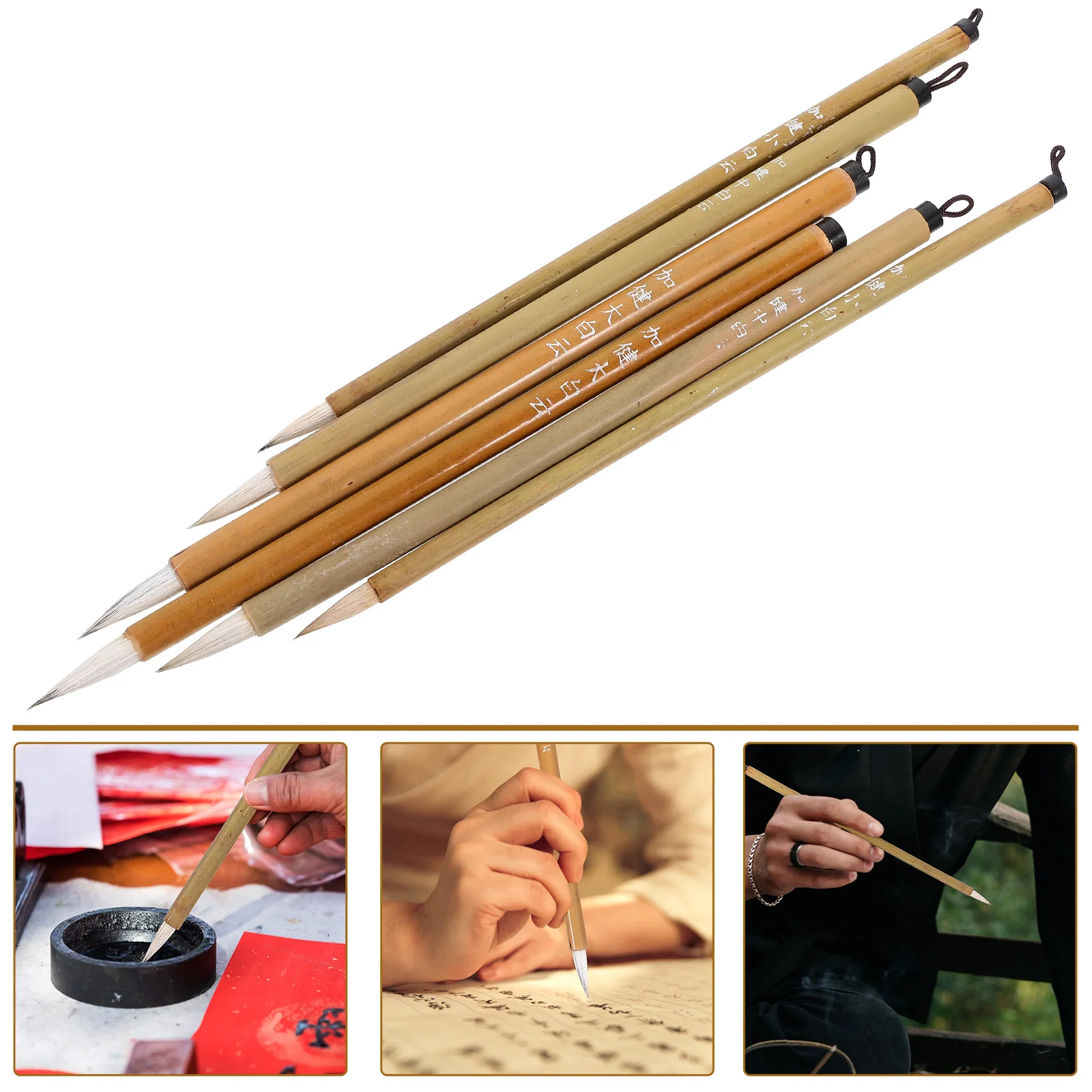 6 Pcs Jianhao Writing Pen Calligraphy Ink Pens Chinese Brush Traditional Accessories Small cursive script running script calligraphy brush copybook chinese classics inscription copy book traditional chinese annotation