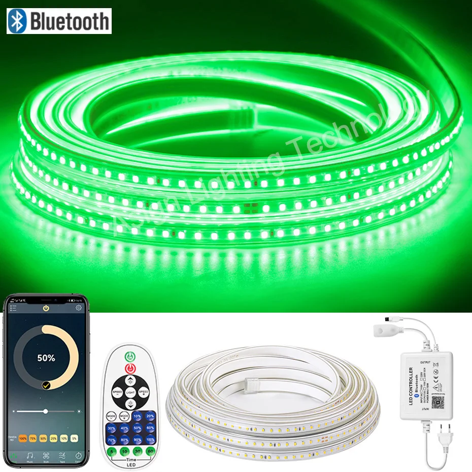 

Tuya Smart LED Strip Lights 15M Bluetooth APP 120LEDs/M IP65 Warm White Green WiFi Tape 220V Competible With Alexa Voice Control