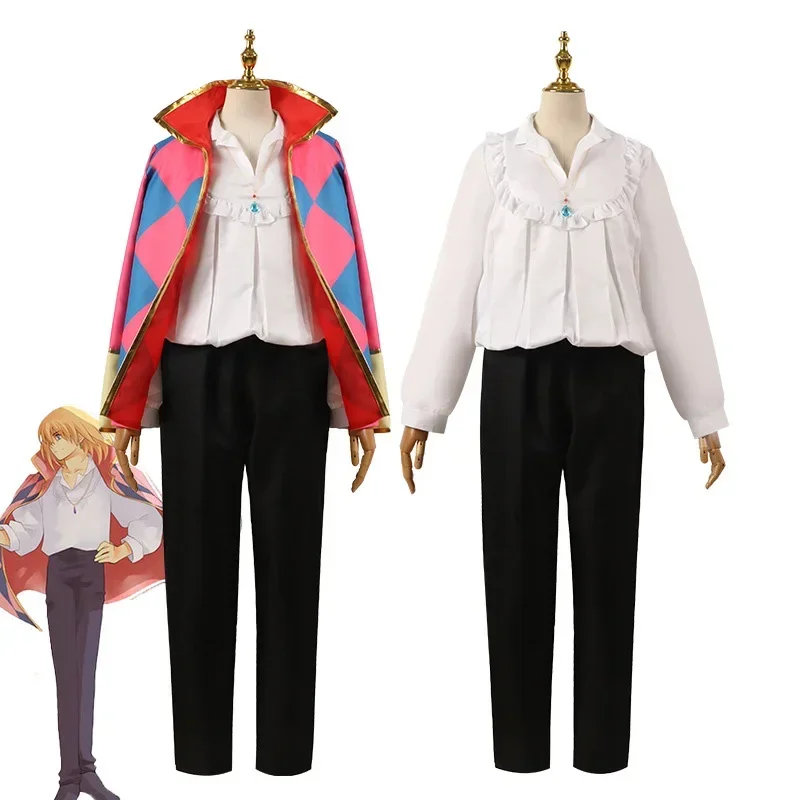 

Howl's anime cosplay costume howl's moving castle cosplay jacket necklace coat full set Halloween costumes for women men