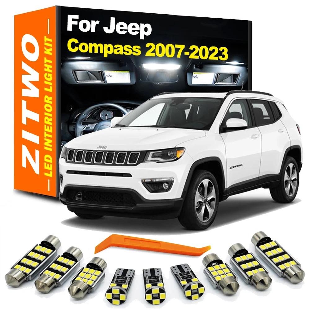 ZITWO Canbus LED Interior Light Kit For Jeep Compass 2007 2008- 2017 2018 2019 2020 2021 2022 2023 Car LED Bulbs Accessories