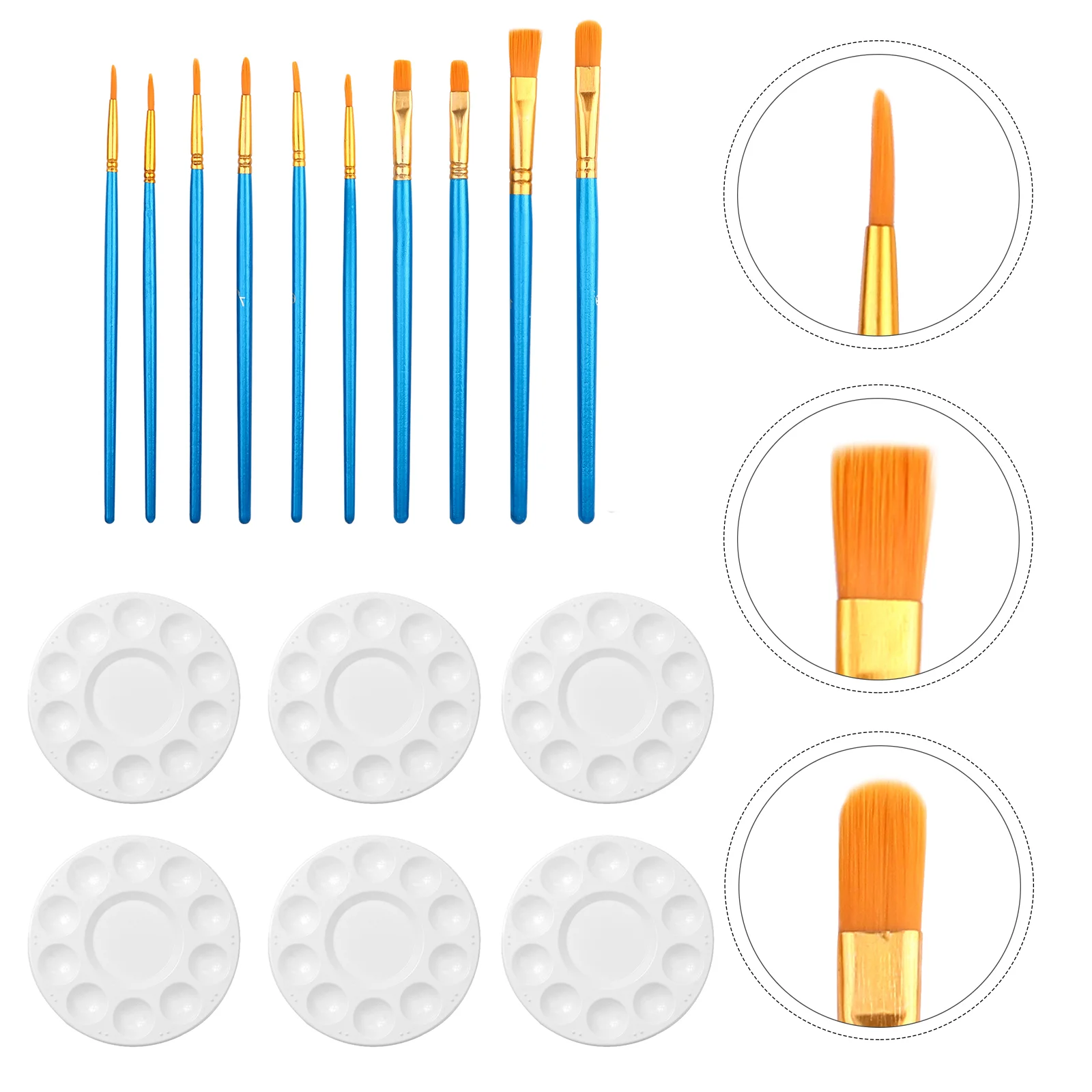 

Painting Set Tray Brushes Acrylic Paintbrush Palette Plastic Pigment Trays Student