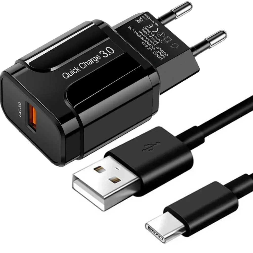 유럽 미국 AC 홈 여행용 USB 벽 충전기, 아이폰 11, 12, 13, 14, 15, 삼성 S23, S24, htc, lg 휴대폰용, 18W 3A 고속 충전기, QC3.0 