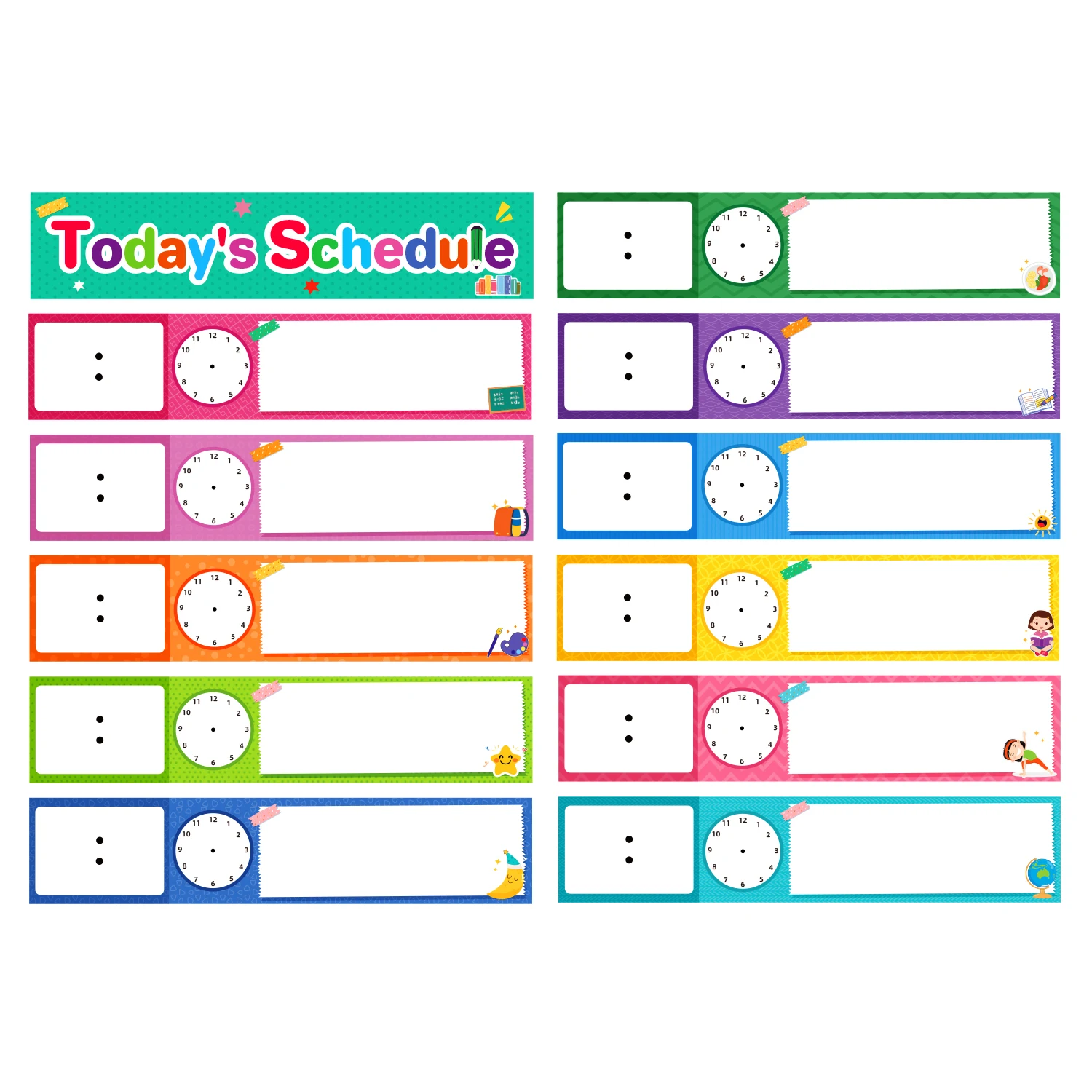 Educational Toys Chore Checklist Card DIY Visual Schedule Toddlers Daily Routines Schedule Cards Classroom Decoration Pocket Chart Add-ons Montessori