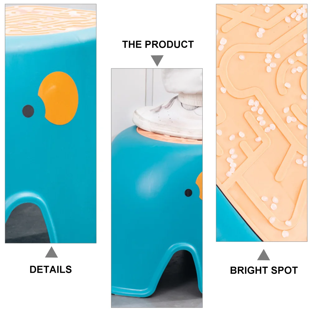2 Pcs Footstool Practical Step Non-slip Cartoon Pp Friction Blue Changing Shoes