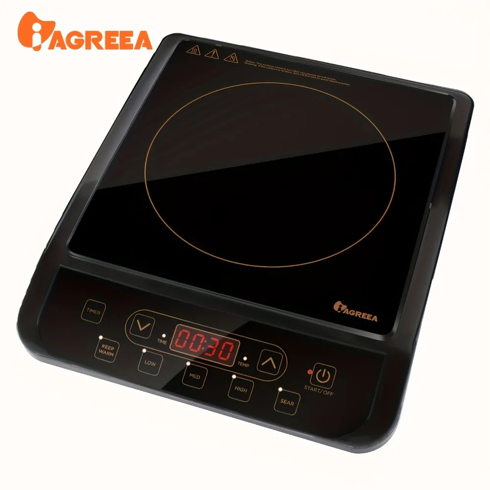 Portable Induction Cooker Table, 5 Adjustable Temperatures, Electric Plate Top Burner, With  Automatic Shutdown, LED Display, 8kw gas boiling ring cast iron burner large lpg stove outdoor cooker iron frame portable fire control stove