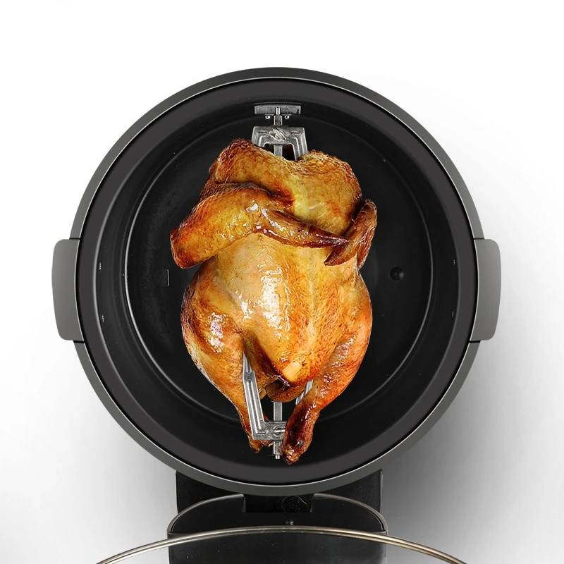 Household Multi-function Air Fryer Intelligent Barbecue Automatic Rotation Large Capacity Electric Fryer 8L Airayer