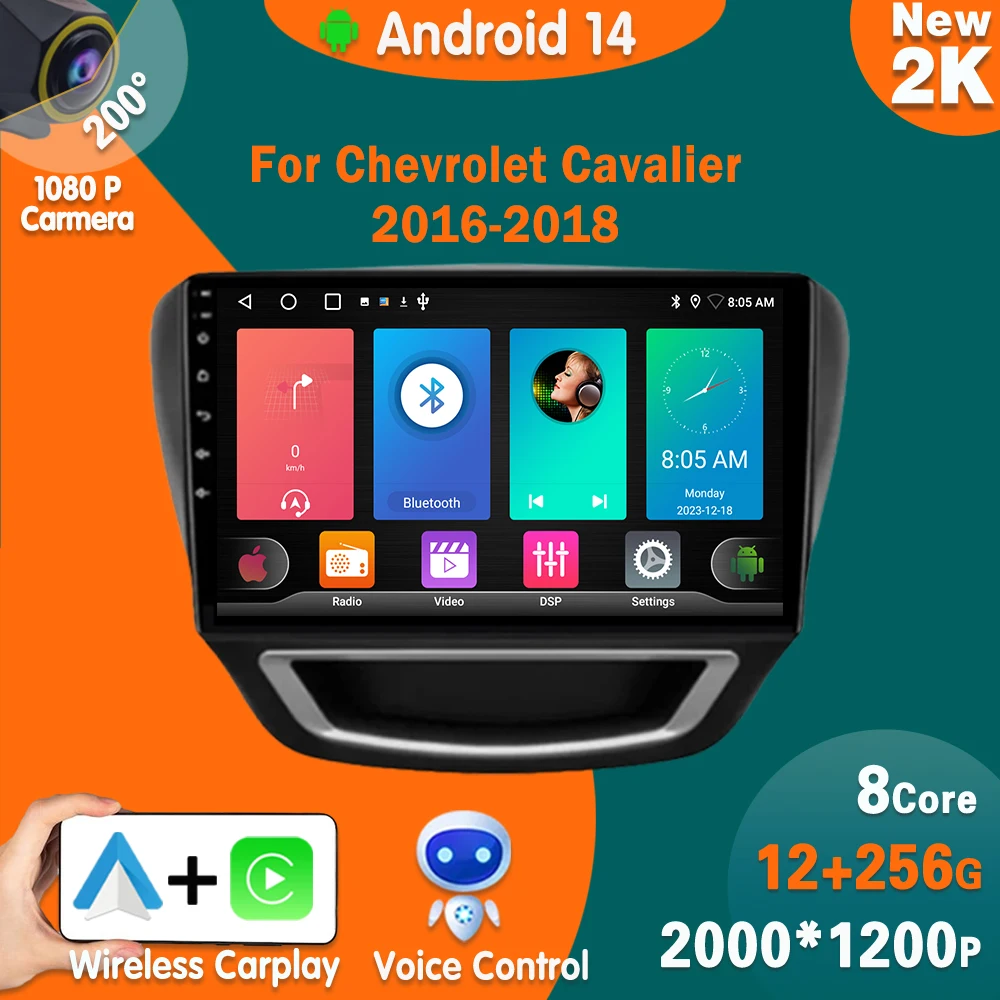 

Автомагнитола 2DIN на Android 14, Мультимедийный проигрыватель с GPS-навигацией для автомобиля, радио, стерео, для Chevrolet кавалеров 2016, 2017, 2018