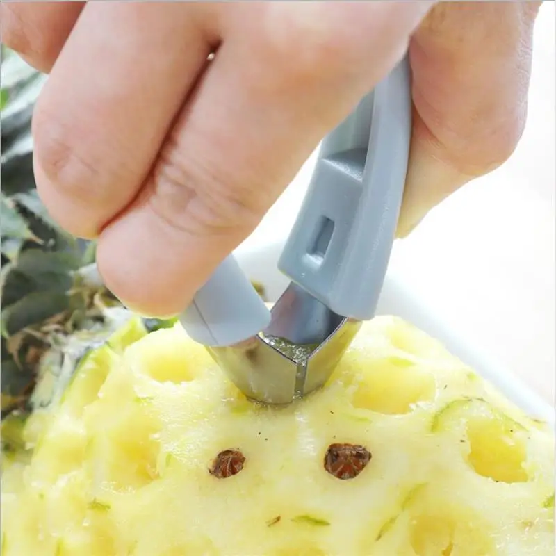 Stainless Steel Tomato Stem Strawberry Leaf Remover Pineapple Seed Cutter Fruit Shelling Tweezer Kitchen Machine Slicer Gadget Fruit Stem Remover