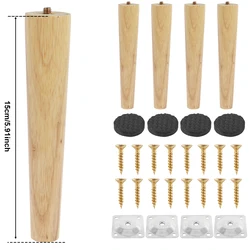 Solid Wood Furniture Legs - Non - Slip Replacement Feet for Tables, Sofas, and Cabinets (Set of 4) (Slanted feet 20cm)