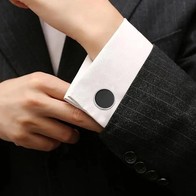 Cufflinks For Men 316L Stainless Steel Tuxedo Shirt Cuff Links Accessories Business Groom Wedding Black Silver Gold Jewelry - 4
