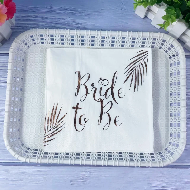 

Rose Gold Hot Stamped Bride To Be Napkins Wedding Party Bridal Shower Hen Party Tribal Bridal Team Wedding Table Decor Supplies
