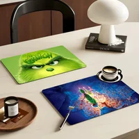 How The D-Green Of Monster G-Grinch Table Drain Pad Tabletop Absorbent Draining Mat Tableware Mats Placemats for Table Decor 2