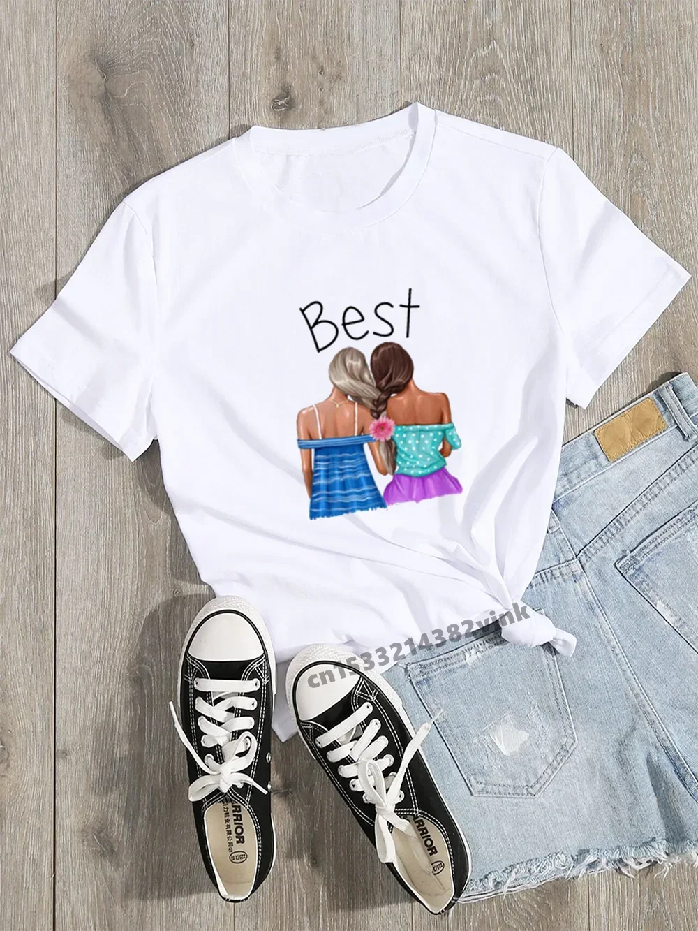 

2024 Summer Cotton Tops Kawaii Bestie Best Friends Print BFF Long Distance Going Away College gift any STATE or COUNTRY Tank Top