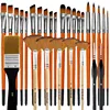 32Pcs Paint Brush Set for Acrylic Painting Premium Nylon Bristles with Round Filbert,Flat,Fan,Angle,Fine Detail Brush for Artist 2