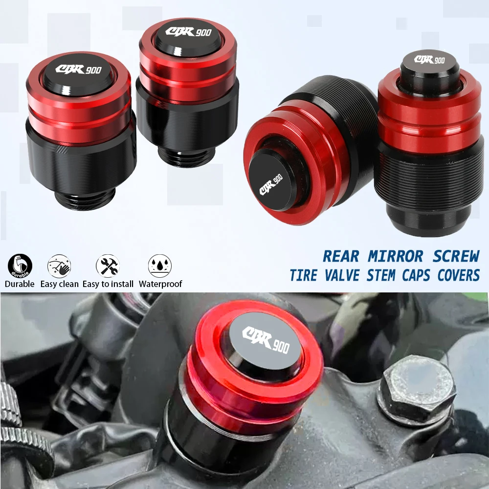 

For Honda CBR900 CBR900RR cbr 900 rr 1993-1999 1998 1997 1996 1995 Motorcycles Tire Valve Stem Caps Covers M8 Rear Mirror Screw