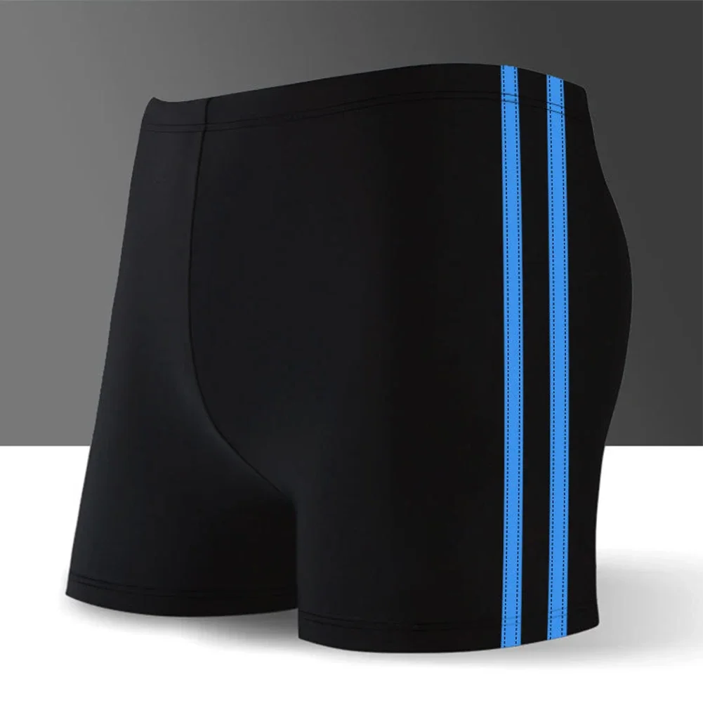Male Swimwear Men Swimsuit Beachwear Board Briefs Elastic Shorts High Waist Quick Drying Swimming Trunks - 4