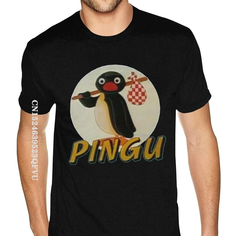 Oversize Pingu Noot Noot Shirt Mens Hip Hop Fashion Gothic Style Anime Tshirt Girocollo Mens Water Print Vintage Tee Shirt