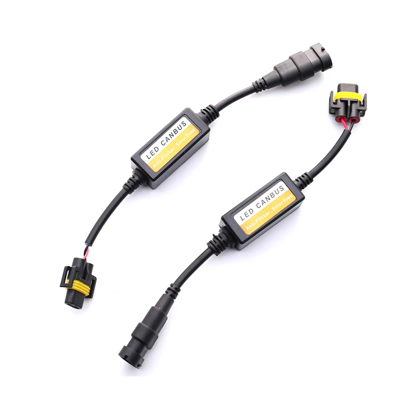 2x H11 / H8 LED Headlight Decoder Adapter Canbus Anti-Flicker Harness Bulbs  Resistor Decoder Warning Erapter Harness Light Decod - AliExpress