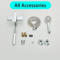 Chrome Alloy ติดผนังอ่างอาบน้ําก๊อกน้ําฝักบัวหมุนยาวก๊อกน้ําอ่างอาบน้ําก๊อกน้ําในครัวเรือนอ่างอาบน้ําชุดฝักบัว ﻿ ﻿ 5