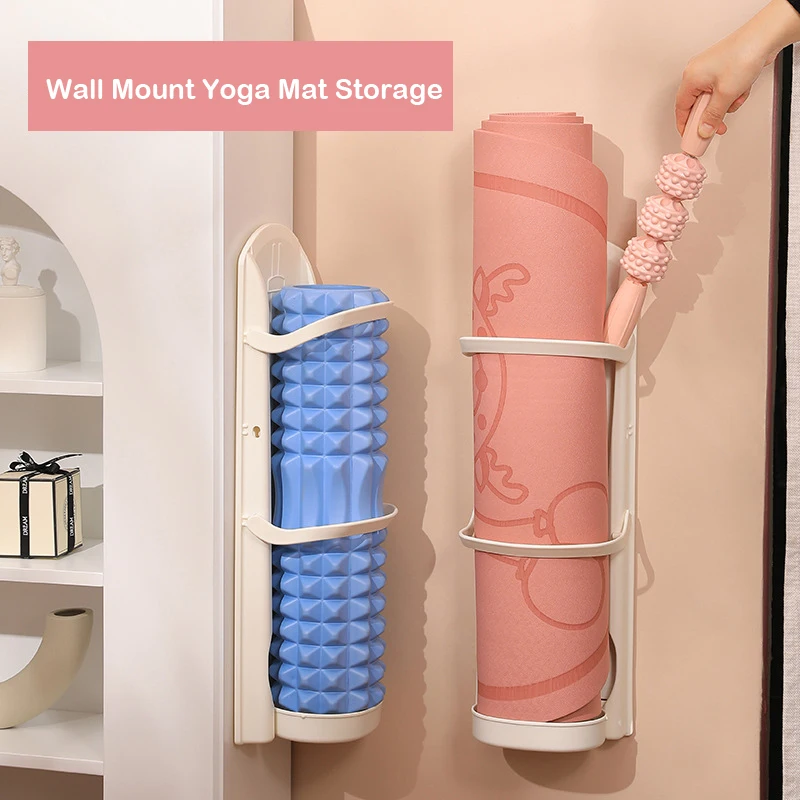 Yoga Mat Holder Foldable Wall Mount Yoga Mat Storage Home Gym Accessories  for Hanging Foam Roller and Resistance Bands Home Gym - AliExpress