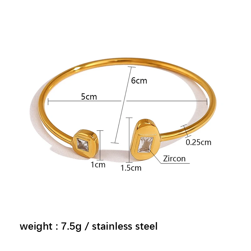 Geometric Simple Luxury Opening Bracelet Fashion Women Trend Jewelry Irregular Unique Wedding Party Gifts Accessories RG413 6